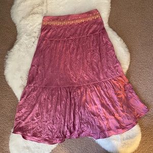 Girls Pink Boho Style Skirt w/ Sequin Design Waist